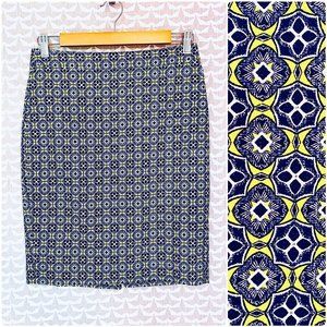 J. Crew The Pencil Skirt in Yellow Mosaic